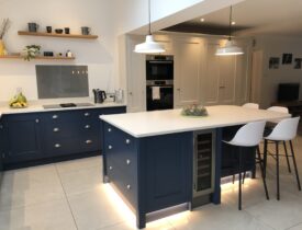 Beautiful Blue Contemporary Bespoke Kitchen from Knights Country Kitchens