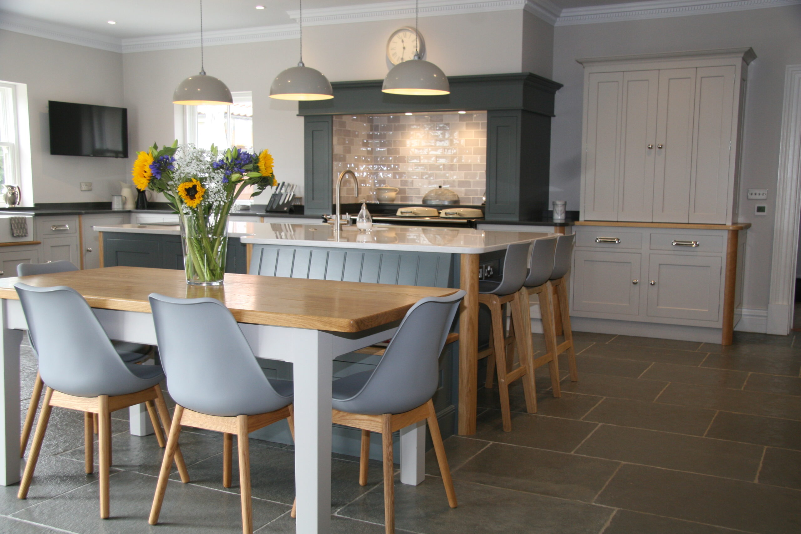 Stylish Kitchen Seating ideal for Families. Make your kitchen the heart of the home. Create Memories. Bespoke Kitchens handmade for you.